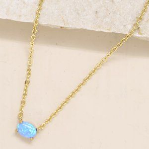 Ettika 18 Gold Plated Opal Necklace